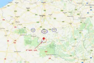 Carte cerfontaines en Belgique